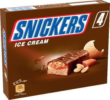 Glace snickers x4 : photo du produit rappelé le 22/07/2021