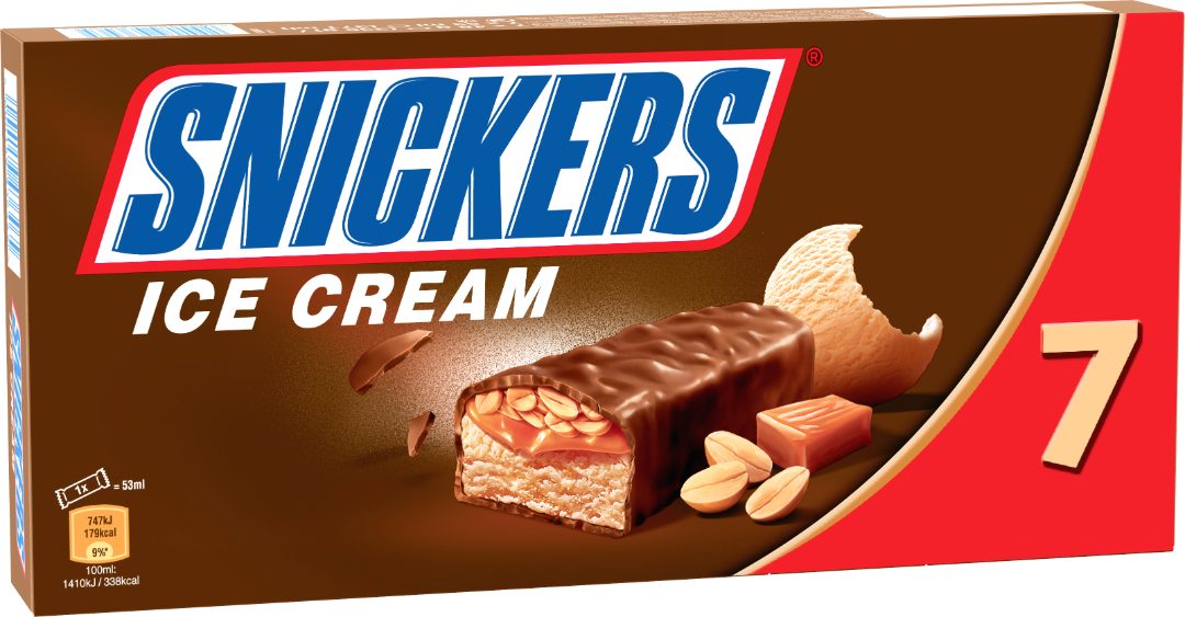 Glace snickers x7 - 371 ml : photo du produit rappelé le 22/07/2021