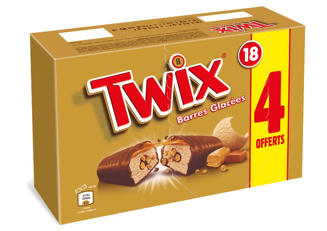 Glace twix x18 dont 4 offerts : photo du produit rappelé le 25/03/2022
