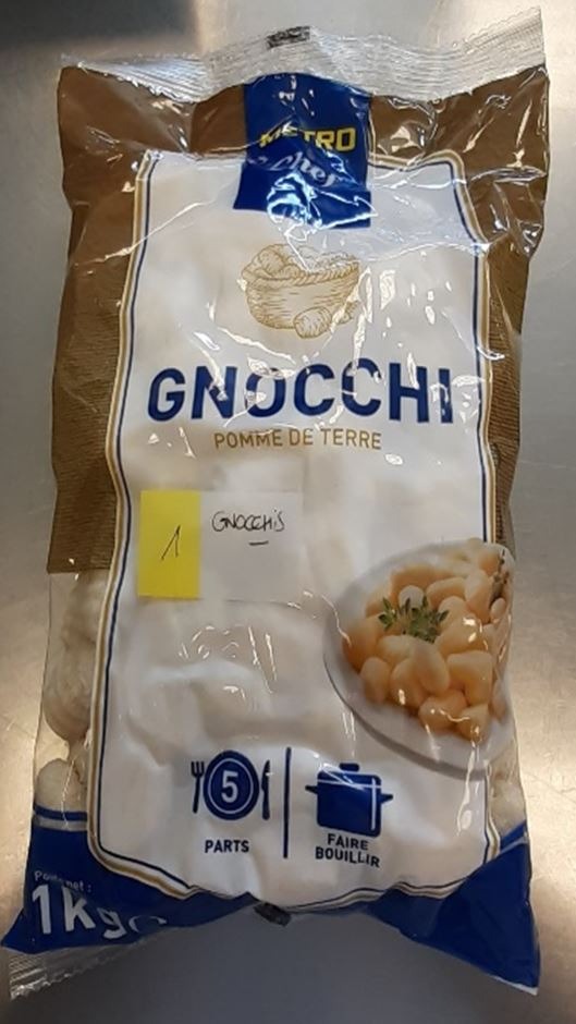 Gnocchi de pommes de terre 1kg Metro chef : photo du produit rappelé le 13/07/2022