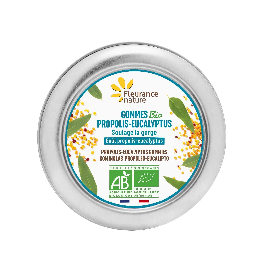 Gommes propolis eucalyptus bio Fleurance Nature : photo du produit rappelé le 28/10/2021