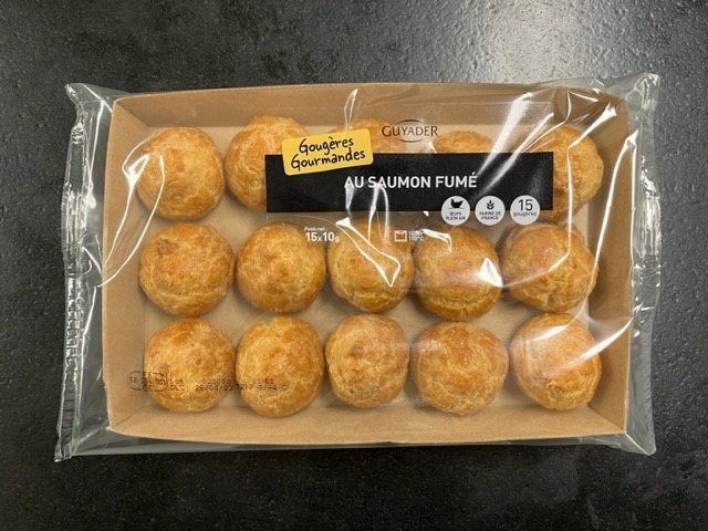 Gougeres gourmandes au saumon fume Guyader : photo du produit rappelé le 04/04/2023