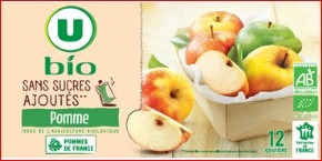 Gourdes compotes bio sans sucres ajoutés 4x90g U BIO : photo 4 sur 4 du produit rappelé le 21/03/2023