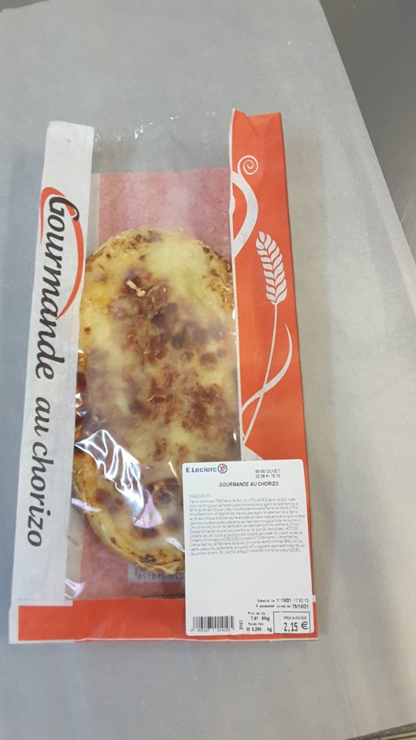 Gourmande au chorizo E. Leclerc Olivet la Source : photo du produit rappelé le 19/10/2021
