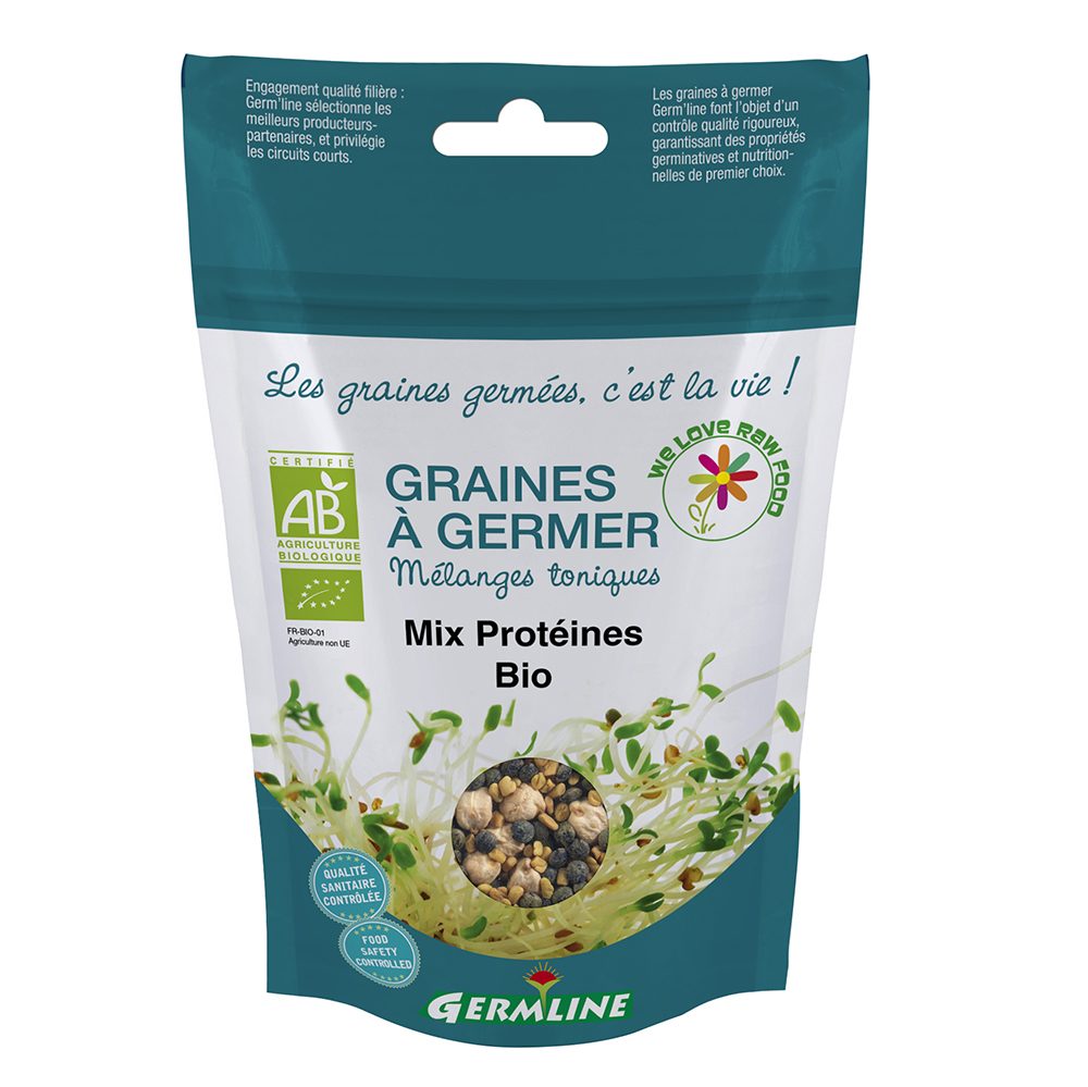 Graines a germer bio mixproteines 200g de marque germline : photo du produit rappelé le 28/04/2021