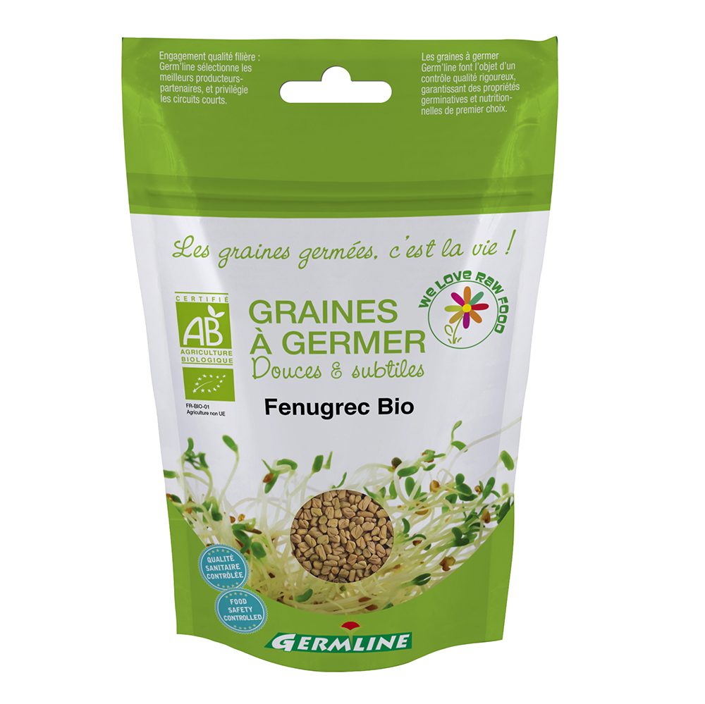 Graines a germer douces et subtiles fenugrec bio 150g de marque germline : photo du produit rappelé le 28/04/2021