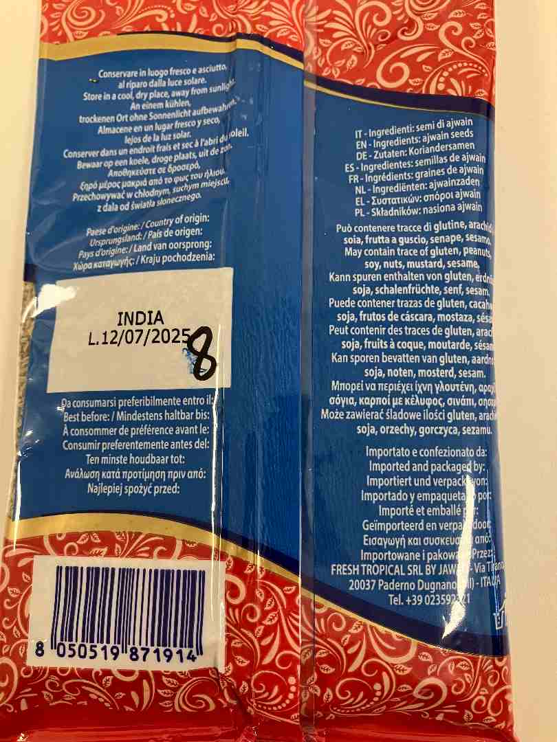 Graines de ajwain Alibaba : photo 2 sur 2 du produit rappelé le 30/04/2024