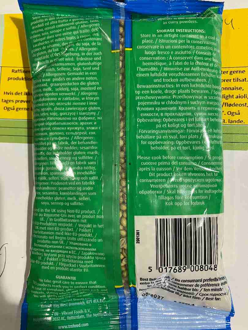 Graines de coriandre dhania entières TRS : photo 2 sur 2 du produit rappelé le 09/04/2026