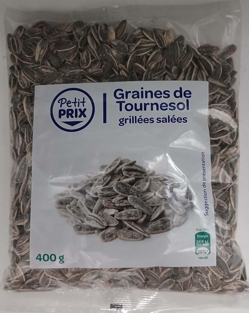 Graines de tournesol grillées salées Petit Prix : photo du produit rappelé le 27/04/2026