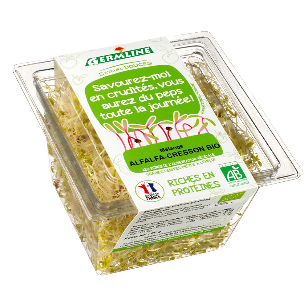 Graines germées biologiques alfalfa-cresson Germline : photo du produit rappelé le 23/05/2022