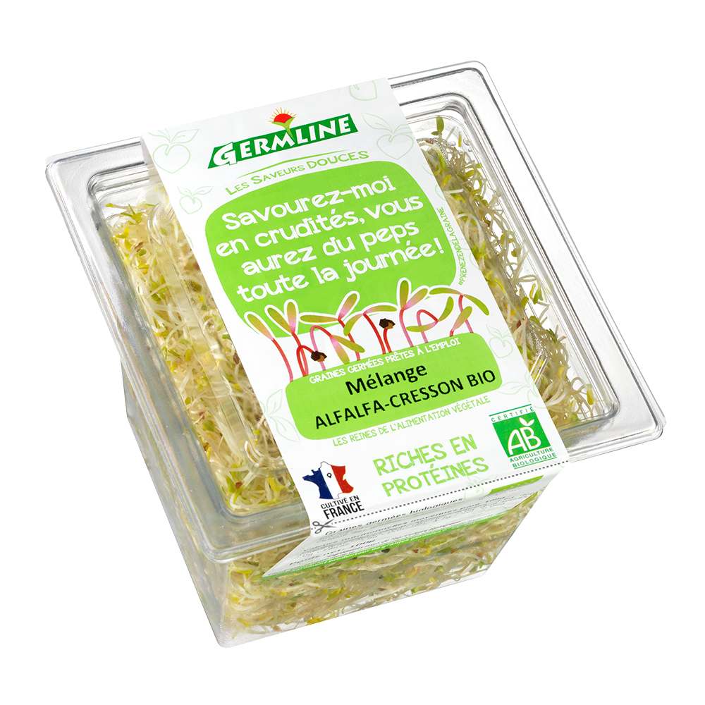 Graines germées biologiques alfalfa-cresson Germline : photo 2 sur 2 du produit rappelé le 23/05/2022