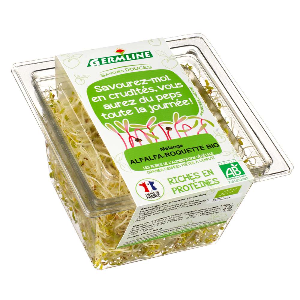Graines germées biologiques alfalfa-roquette Germline : photo du produit rappelé le 20/05/2022
