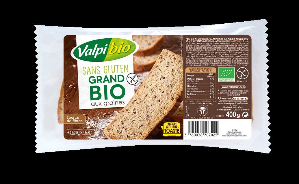 Grand bio aux graines Valpibio : photo du produit rappelé le 22/06/2021