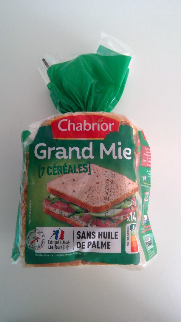 Grand mie 7 céréales Chabrior : photo du produit rappelé le 28/11/2022