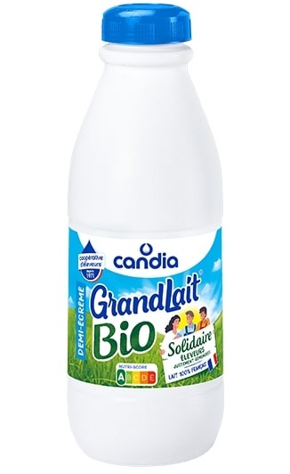Grandlait bio bouteille 1l en format par 8 : photo du produit rappelé le 08/11/2024
