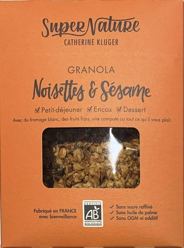 Granola noisettes & sésame 350g Supernature : photo du produit rappelé le 01/07/2021