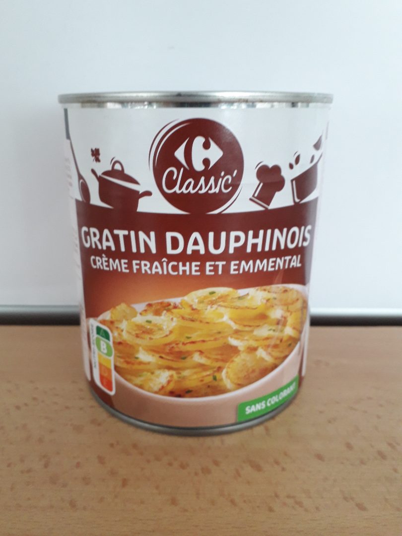 Gratin dauphinois crème fraîche et emmental Carrefour Classic : photo du produit rappelé le 09/06/2023