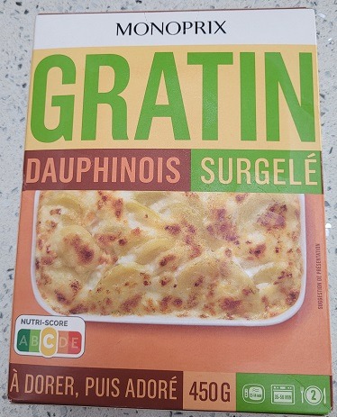 Gratin dauphinois surgelé 450g Monoprix : photo du produit rappelé le 31/01/2025