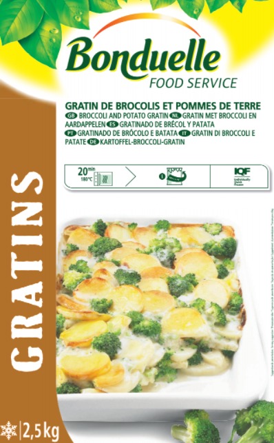 Gratin de brocolis et pommes de terre surgelé 2.5kgs Bonduelle Food Service : photo du produit rappelé le 13/08/2021