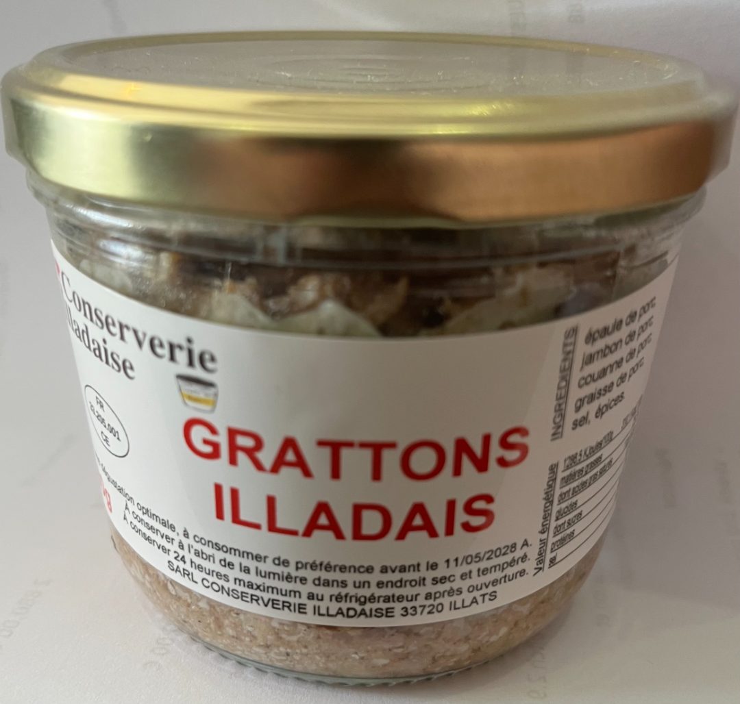 Grattons illadais 180 g Conserverie Illadaise : photo du produit rappelé le 25/07/2025