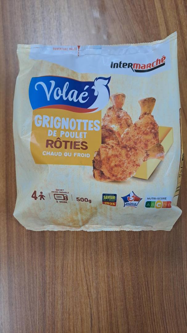 Grignottes de poulet rôties Volae : photo du produit rappelé le 02/02/2026