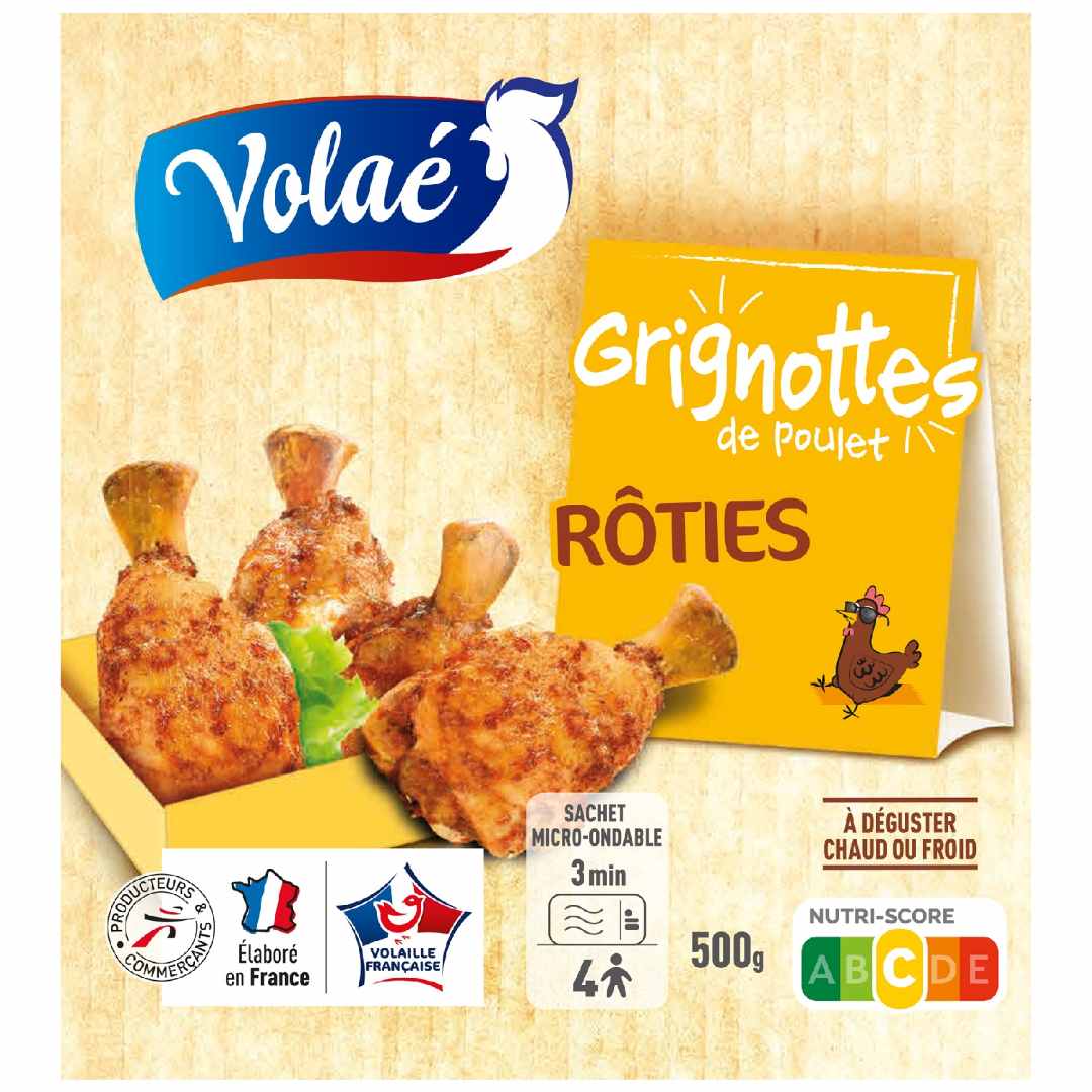 Grignottes de poulet rôties Volae : photo du produit rappelé le 21/02/2023