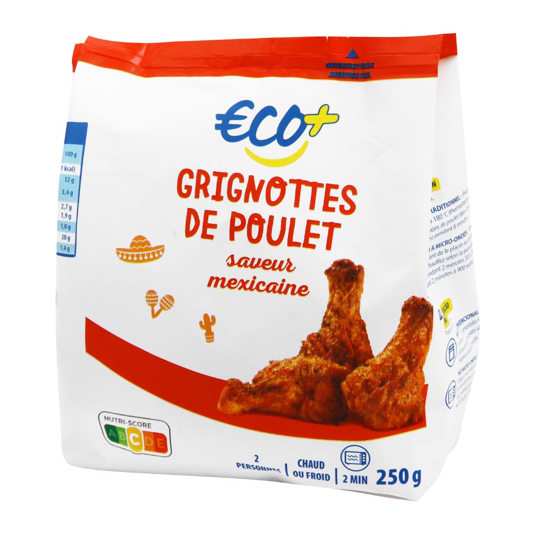 Grignottes de poulet saveur mexicaine 250g Eco : photo du produit rappelé le 23/09/2025