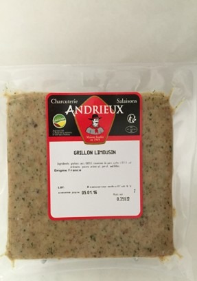Grillons limousins 400g Andrieux : photo du produit rappelé le 22/10/2025