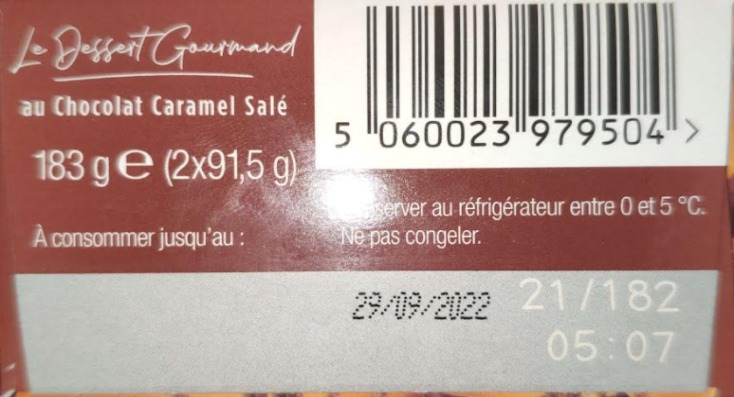 Gü le dessert gourmand au chocolat caramel salé : photo 2 sur 2 du produit rappelé le 23/09/2021