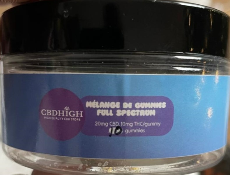 Gummies CBD full spectrum CBD High : photo du produit rappelé le 11/01/2024