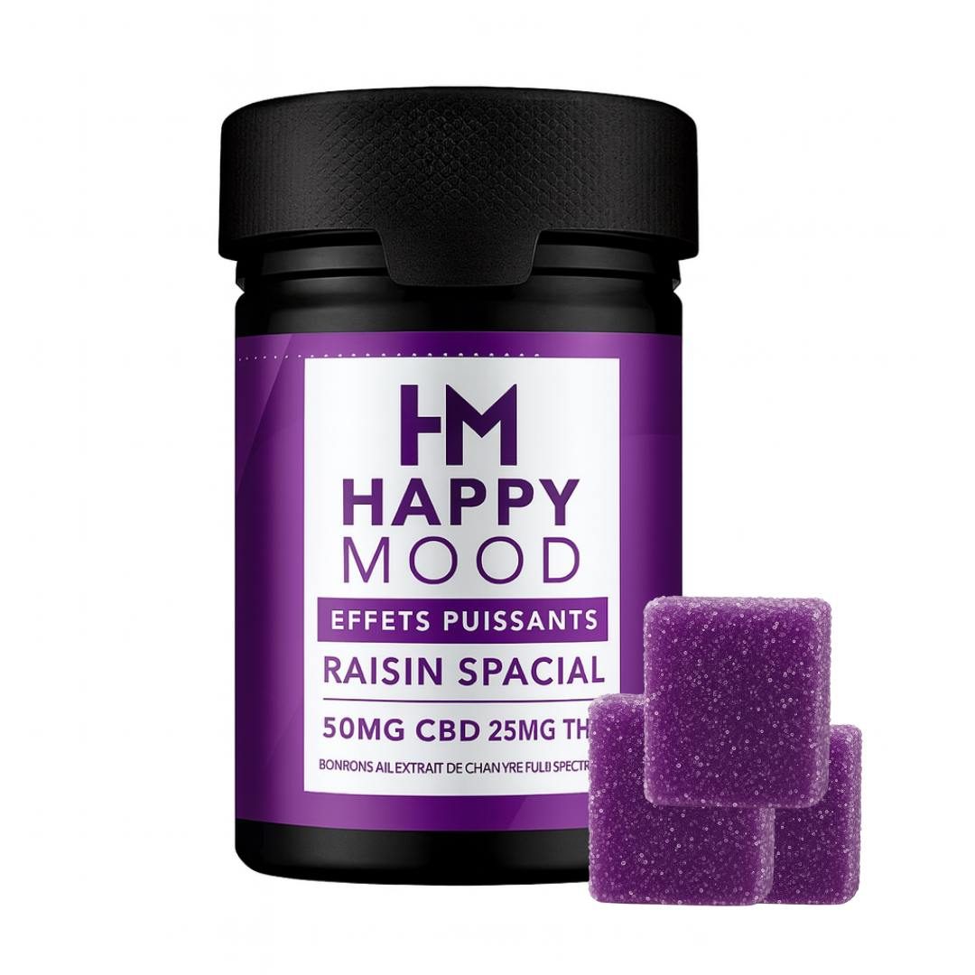Gummies CBD & THC happy mood raisins spatiaux : photo du produit rappelé le 30/09/2025