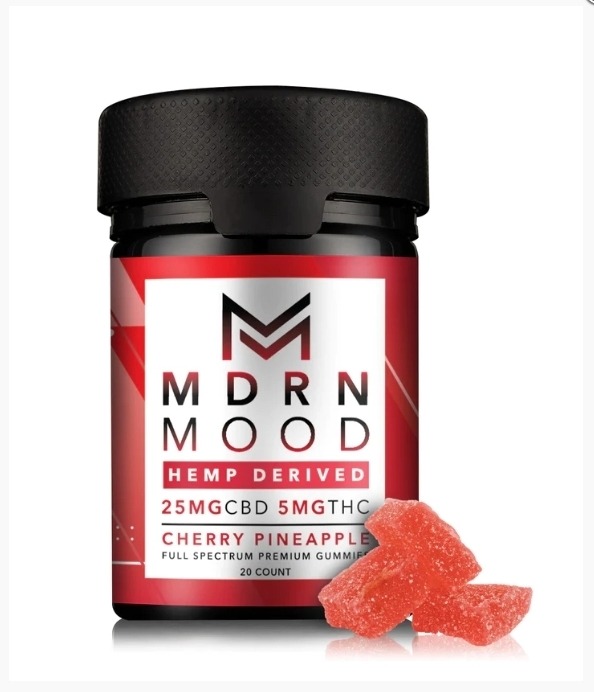 Gummies cherry pineapple CBD 25mg MDRN Mood : photo du produit rappelé le 11/02/2025