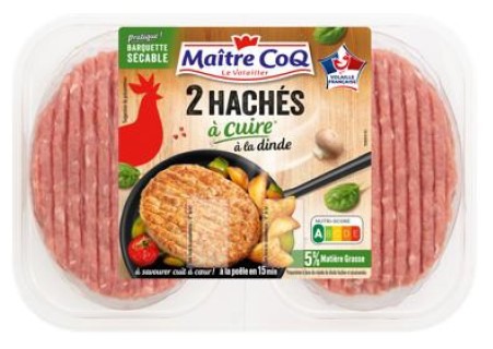 Hache a cuire a la dinde Maitre Coq : photo du produit rappelé le 27/05/2025