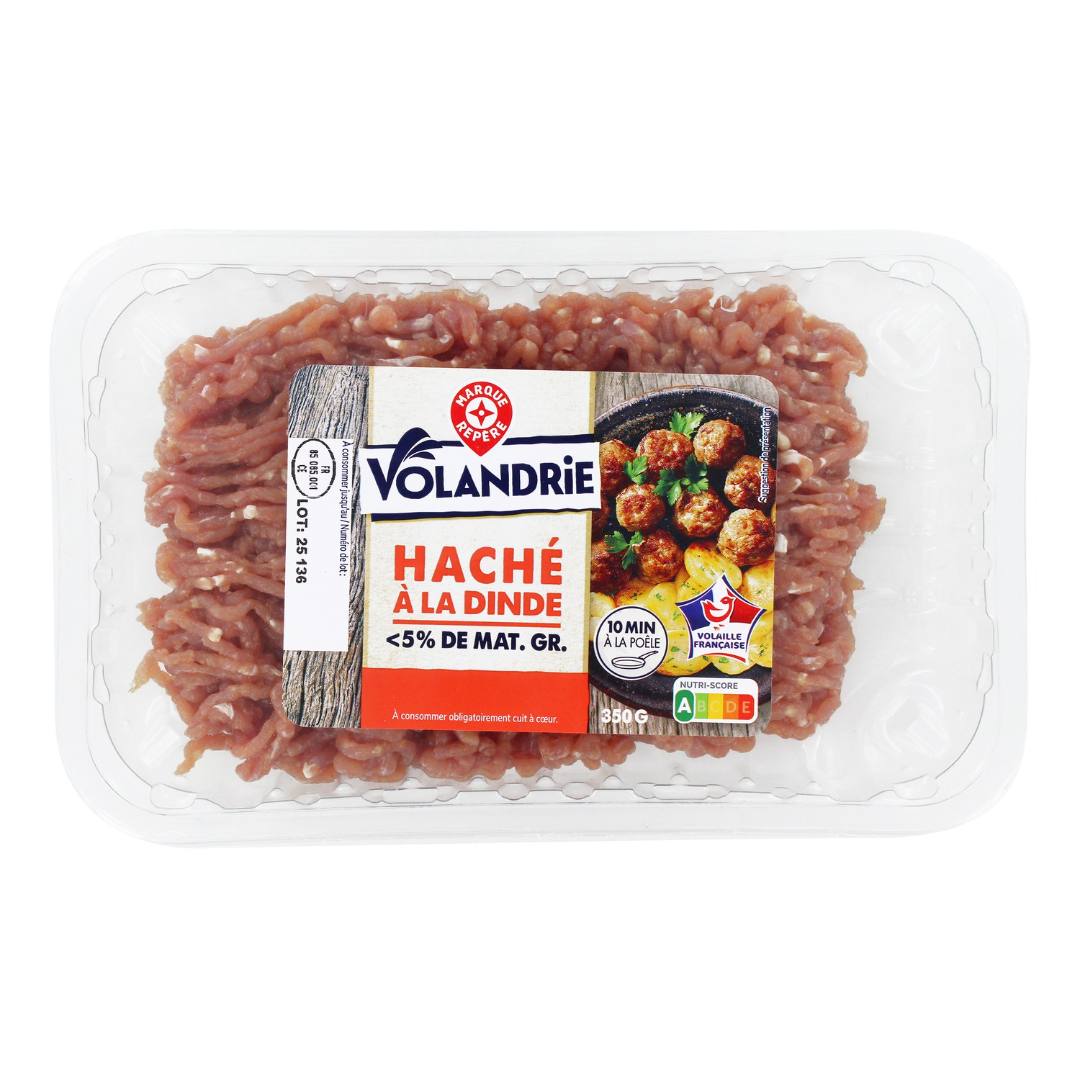 Haché a la dinde 350g Volandrie : photo du produit rappelé le 19/06/2025