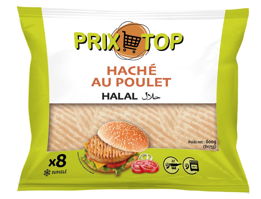 Hache au poulet 8*75g Prix Top : photo du produit rappelé le 10/10/2023