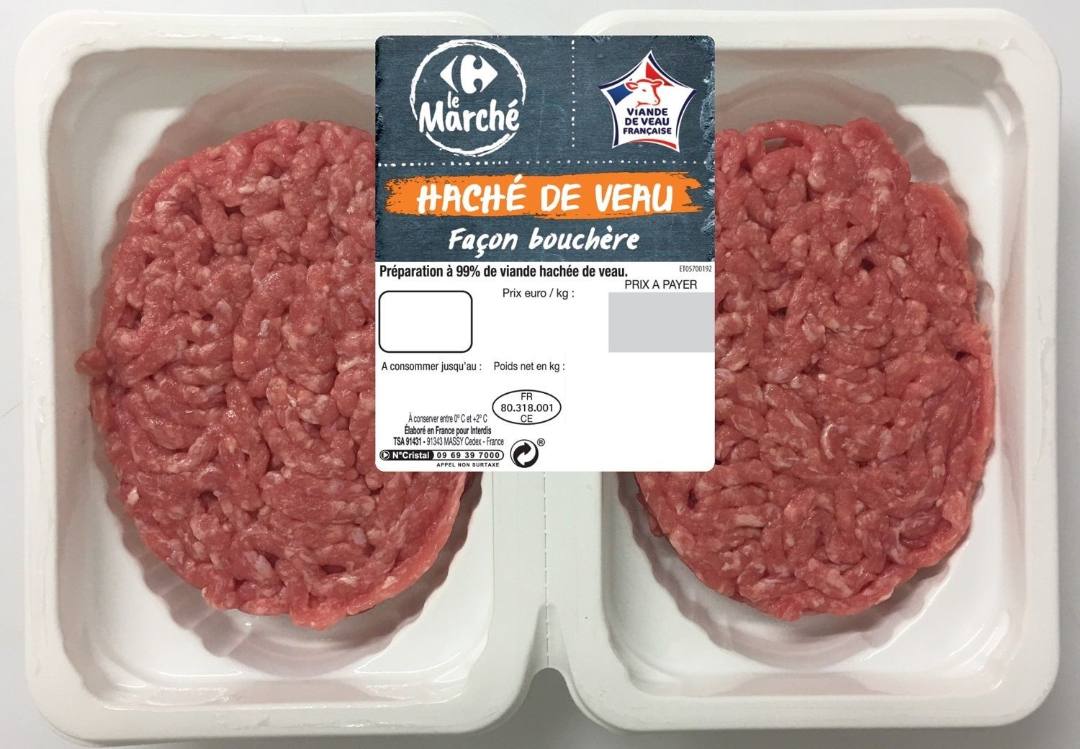 Haché de veau façon bouchère Carrefour le Marché : photo du produit rappelé le 02/10/2026