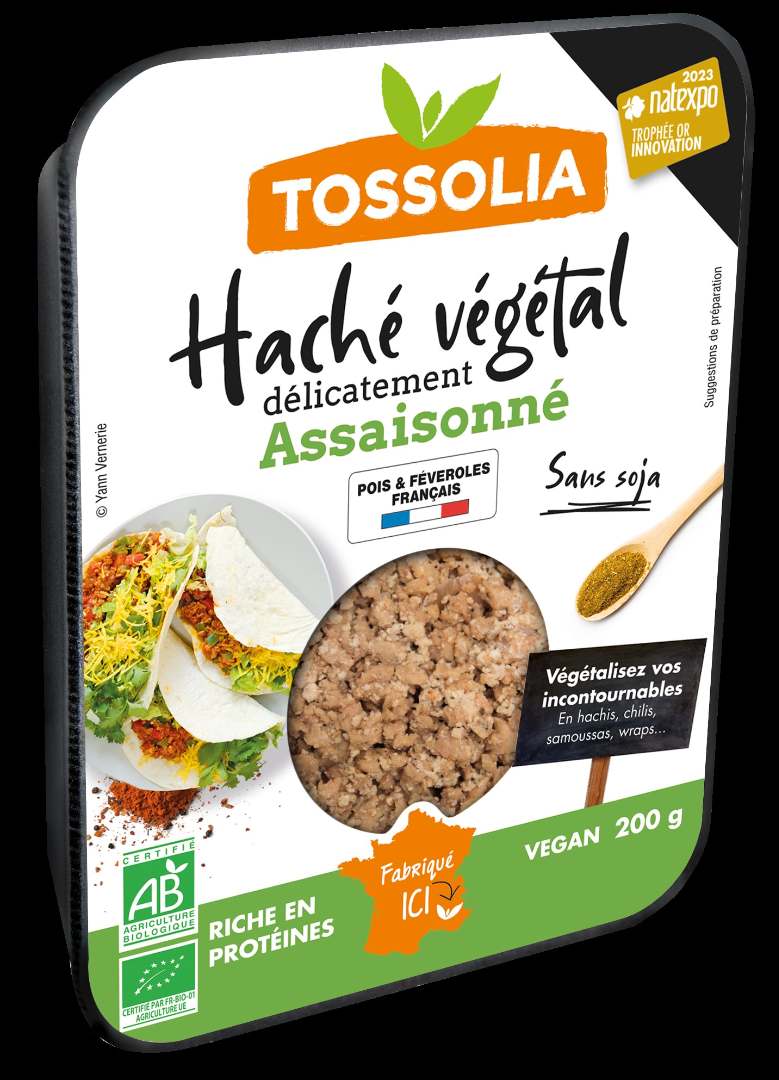 Hache vegetal pois et feveroles Tossolia : photo du produit rappelé le 21/10/2025