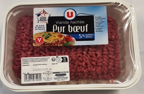 Haché vrac frais pur bœuf 5% mat. Grasse u : photo du produit rappelé le 26/03/2026