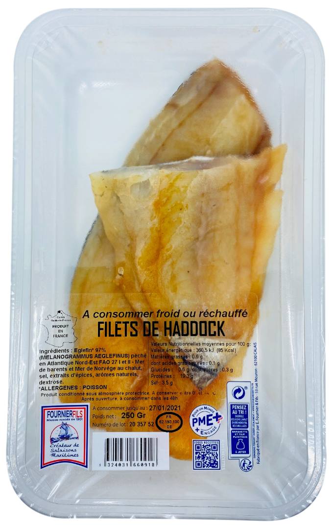 Haddock 250 sous atmosphère modifiée Fournier Fils : photo du produit rappelé le 28/01/2022