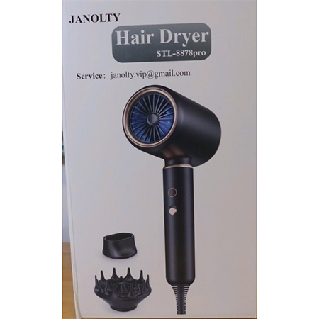 Hair dryer sèche-cheveux *janolty* : photo du produit rappelé le 28/11/2025