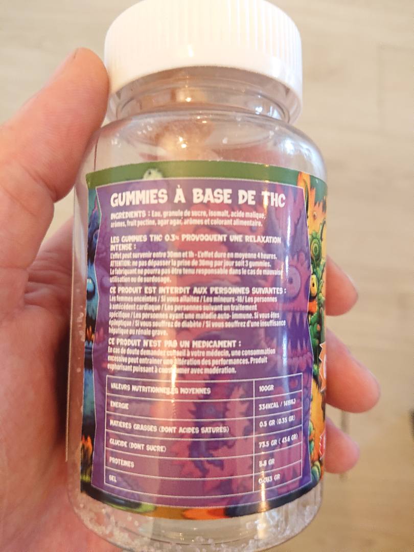 Happy ganja gummies THC 0.3% : photo 3 sur 3 du produit rappelé le 26/03/2026