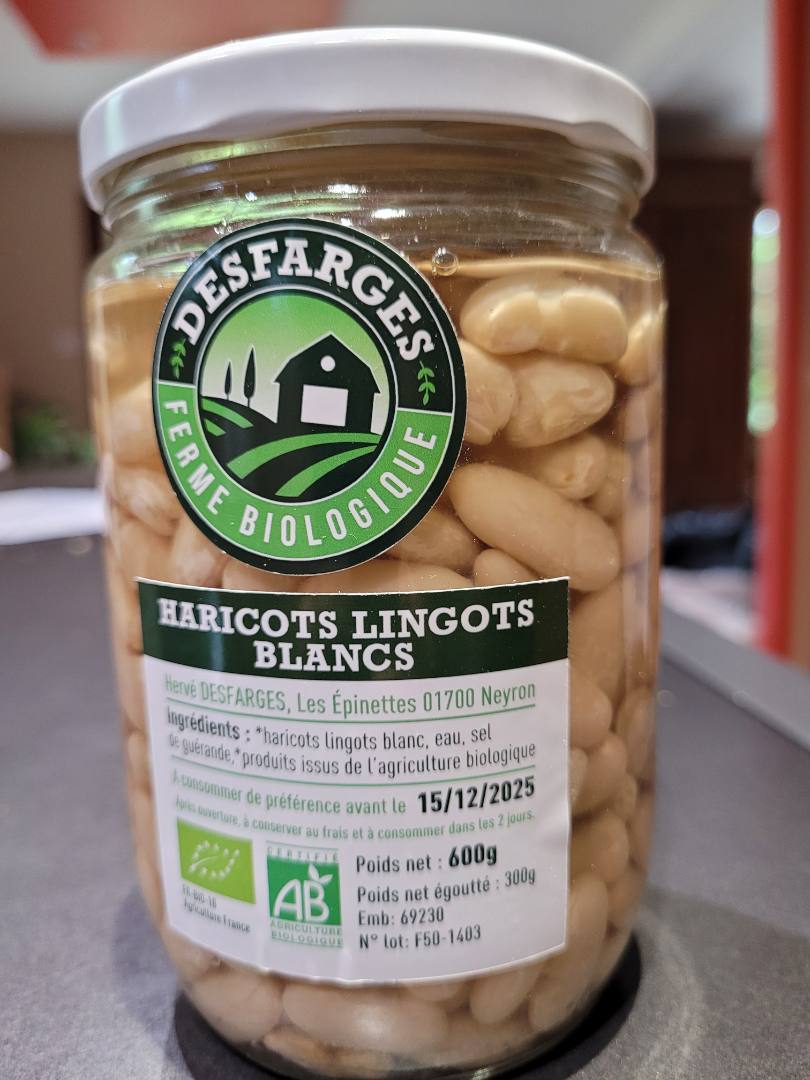 Haricot lingot blanc en conserve Desfarges : photo du produit rappelé le 16/05/2023