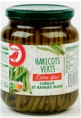 Haricots verts extra fin ranges main 345g Auchan : photo du produit rappelé le 13/04/2023