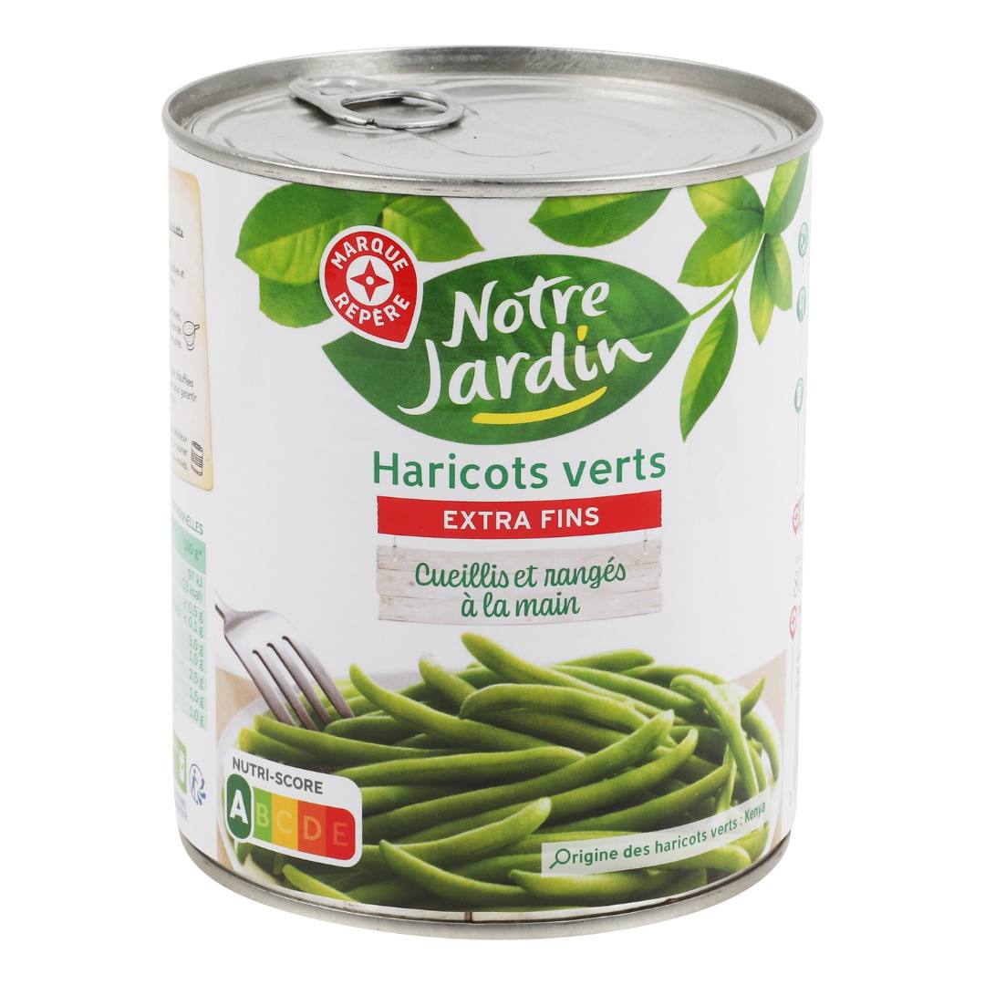 Haricots verts extra fins cueillis et rangés à la main poids Notre Jardin : photo du produit rappelé le 02/04/2025