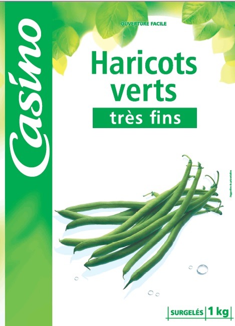 Haricots verts très fins surgelés 1kg Casino : photo du produit rappelé le 08/11/2022