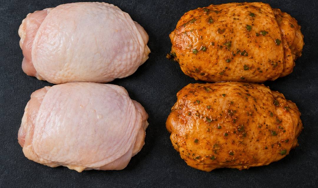 Haut de cuisse de poulet brut et mariné Nollens : photo du produit rappelé le 02/09/2026