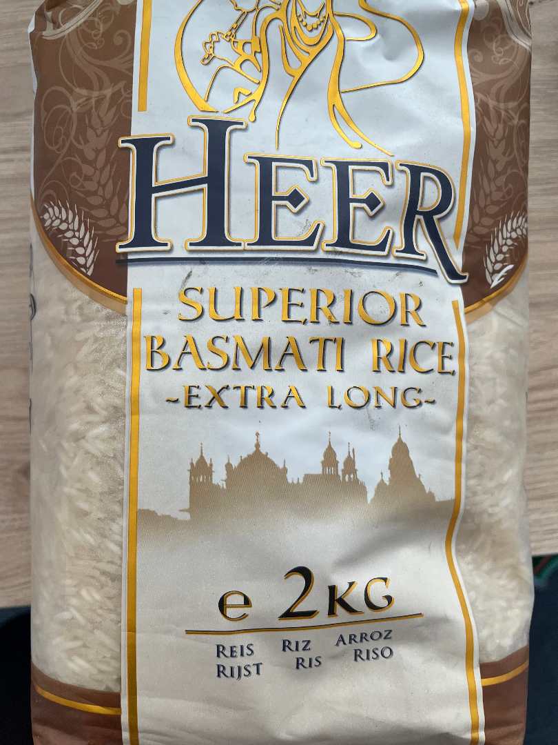 Heer superior basmati rice : photo du produit rappelé le 19/08/2021