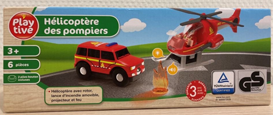 Hélicoptère des pompiers Playtive : photo du produit rappelé le 14/06/2021