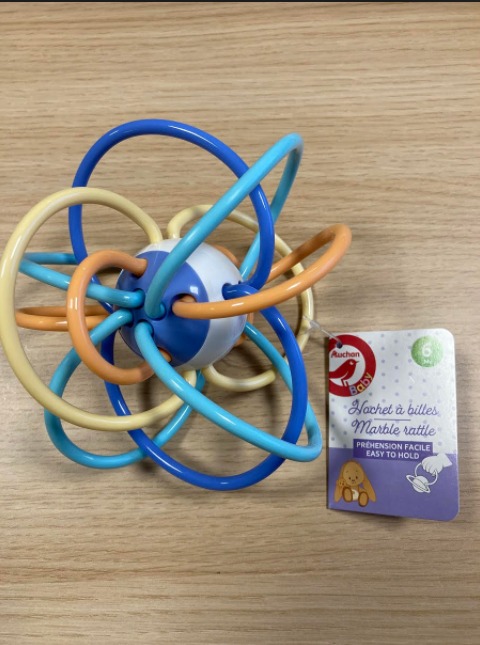 Hochet à billes Auchan Baby : photo du produit rappelé le 22/11/2021