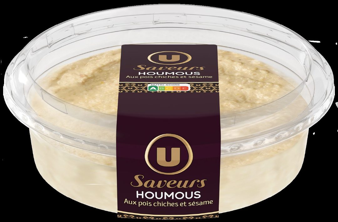 Houmous pois chiches cuit & pate de graine sésame u saveurs 175g : photo du produit rappelé le 18/11/2024